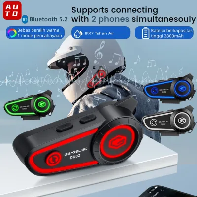 [Dikirim Dari Jakarta] BT-12 Bluetooth 5.0 Motorcycle Helmet Headset Motorbike Wireless Earphones with Microphone 800mAh / 2000mAh for iPhone iPad Android