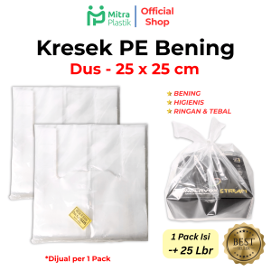 Kantong Plastik PE Bening Untuk DUS 25x25 Isi 25 pcs Kresek Transparan Lentur 500 gram