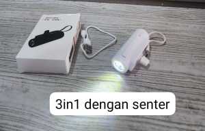 NASIUDUK POWERBANK MINI travel power bank kantong powerbank type c iphone lampu emergency mini travel 5000mah P031