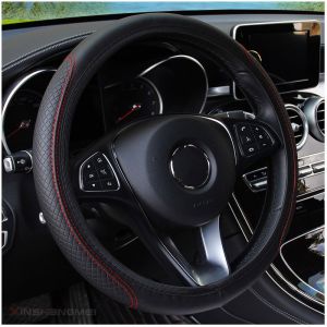 Car Steering Wheel Cover 38CM Universal Auto Steering- wheel Cover Anti-Slip Embossing Leather Steer Wheel Covers