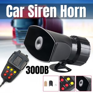 150W 12-24V Electronic Warning Siren Motor Alarm Mic PA System Emergency Police Air Horn Megaphone Tone 7-Sound Speakers