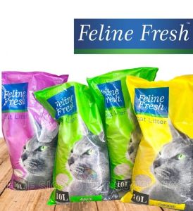 Feline Fresh Cat Litter Sand 10L Cat Sand Clumping Bentonite Pink Sand Lavender Lemon Grass Charcoal