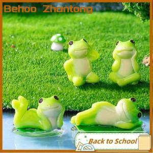 Behoo 5 6Pcs Cartoon Funny Frog Figurine Ornament Desktop Living Room Micro Landscape Fish Tank Aquarium Decoration Accessories