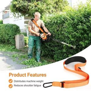YRUQYS Adjustable Mower Shoulder Strap Durable Nylon Breathable Padded Mesh String Trimmer Harness Colorful Wide Comfort Hanging Weeding Machine Strap Lawn Care