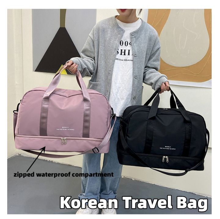 Korean Womens Travel Bags With Shoe Compartment High Quality