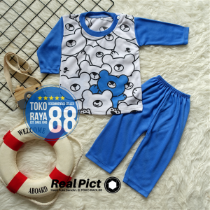 [SPY-RF121] TOKO RAYA 88 Setelan Baju Bayi 3-18 Bulan RED FOREST Bear Splash Kaos Piyama Anak Laki-laki & Perempuan Lengan Panjang Baju Tidur Motif Karakter Cewek & Cowok Termurah Terlaris Original Lucu Elegan Halus Lembut Adem Berkualitas