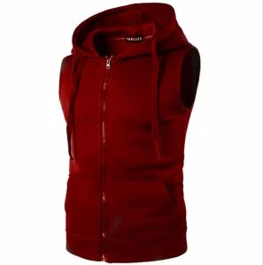 Jaket rompi pria keren rompi polos katun fleece tebal - Berkahku shop