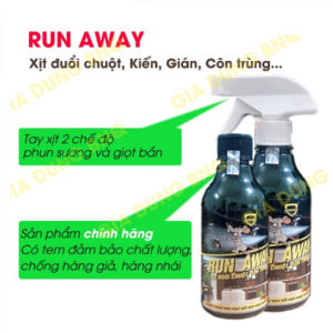 Xịt Đuổi Chuột Muỗi Chiết Xuất Thiên Nhiên Run Away Không Mùi An Toàn Dung Tích 300ml Hiệu Quả Trong 1 Lần Xịt