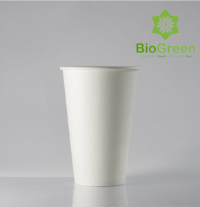 50 ly giấy trắng cafe có nắp 16oz 500ml chịu nhiệt dùng 1 lần