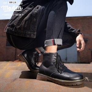 Maden brand high quality 2025 autumn new men tooling professional outdoor riding Martin boots high help tooling boots wild England style black fashion travel leather boots