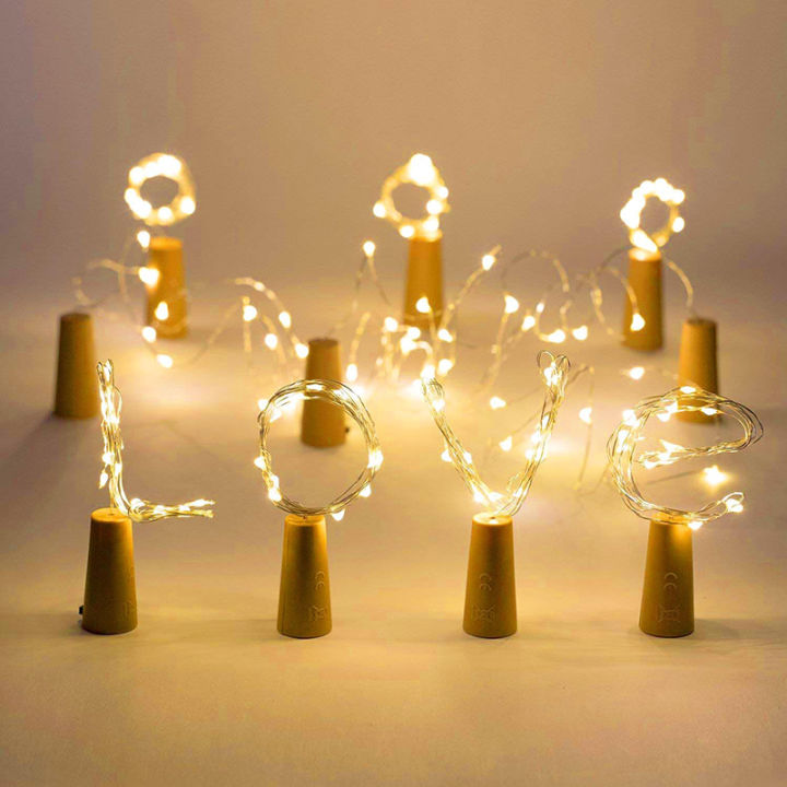 Wine Bottle Lights with Cork, 3 Pack 20 LED Waterproof Battery Operated ...