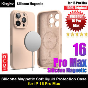 Ringke Silicone Magnetic Drop Protection Case Cover Casing with Camera Lens Protection Cover for iPhone 16 Pro Max iPhone 16 Pro iPhone 15 Pro Max 6.7 iPhone 15 Pro 6.1 iPhone 15 Plus 6.7 (Soft Pink Gray Lime Blue)