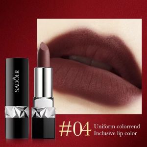 12 Colors Moisturizing Matte Lipstick Long Lasting Lip Gloss Silky Glossy Texture Luxurious Lip Tint