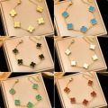 18k Gold Bracelet Woman Non Fading Pawnable Fashion Bracelet Four Leaf Clover Lucky Charm Bracelet. 