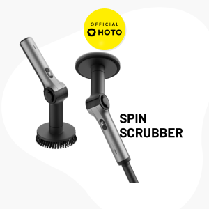 HOTO Flexi Cordless Spin Scrubber 5 Angle Settings 4N.m. Smart Display 8 Brush Head Cleaning