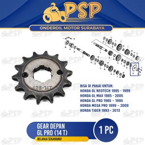 Ger Depan GL Pro Neotech (14T) 428 - Gear Gir Tarik Kecil Jumlah Gigi 14 GL Max Neotech Megapro Lama