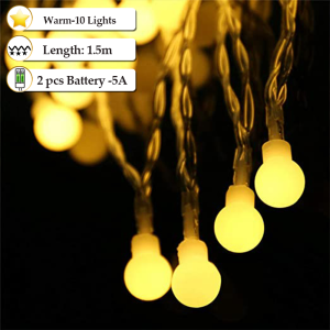 1.5M/3M/6M LED Fairy String Lights Bulb Ball Lamp USB Christmas Wedding Party Garden Decor Tent Lights Ball Design Fairy Light Lamp Battery Powered For Wedding Birthday Xmas Party Room Decor Waterproof String Decoration Night Lights