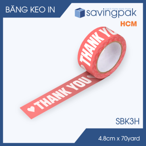 SBK3H - 1 cuộn băng keo in chữ THANK YOU khổ 4.8cm x 70yard - Băng keo cảm ơn băng keo niêm phong