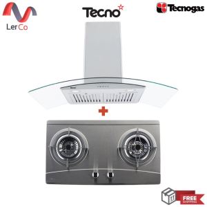 (Tecnogas) Tecnostar เครื่องดูดควัน 90 ซม. รุ่น TNS HD 3590 GB + เตาแก๊ส 2 หัว รุ่น TNS HB JET SS