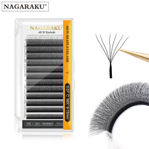NAGARAKU 6D W Shape Eyelash Extensions Premade Fans Eyelashes Full Dense False Lashes