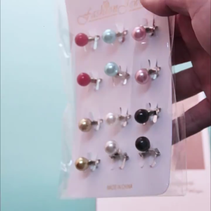 เข็มกลัดรูปไข่มุกจำลอง12ชิ้นสำหรับฮิญาบผ้าโพกศีรษะที่มีน้ำหนักเบาอุปกรณ์เสริมเครื่องแต่งกายทางการสำหรับสุภาพสตรี