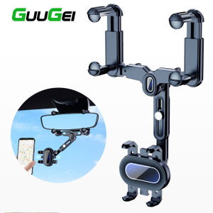 GUUGEI Car Phone Holder 360° Rotatable Retractable Car Rearview Mirror Phone Holder Phone Bracket Mobile Phone Mount