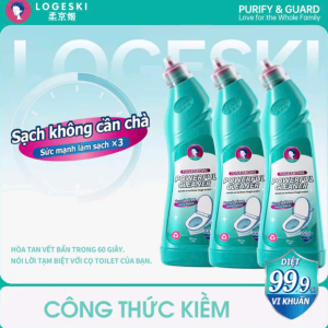 3 Chai nước tẩy bồn cầu Logeski sạch không cần chà chai 500ml