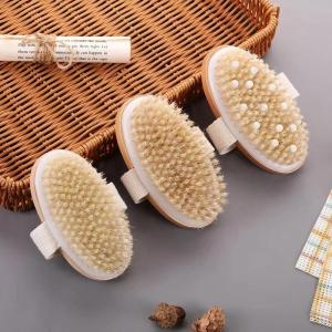 1pc Shower Brush Handheld Portable Wooden Bristle Brush Exfoliating Massage Rubbing Soft SPA Brush Shower Massager2026