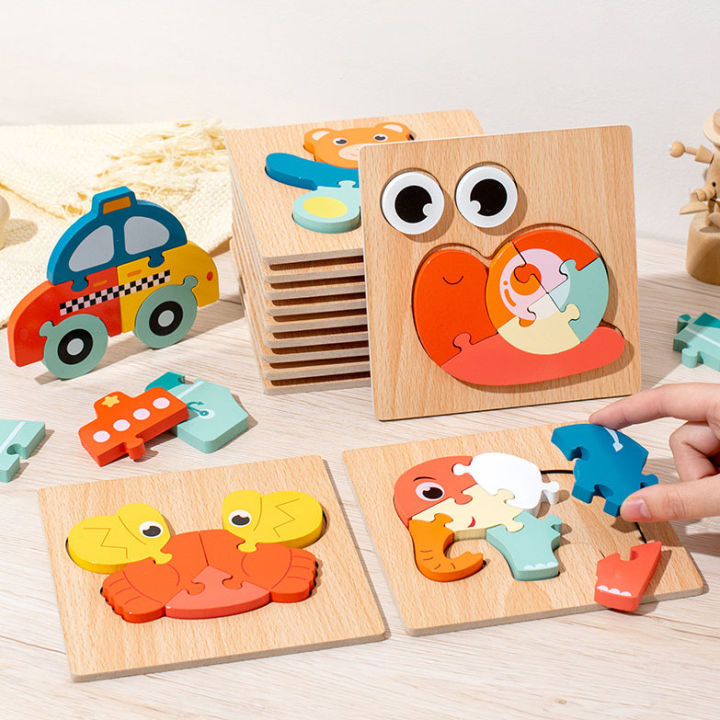 Wooden Toddler Puzzles Gifts Toys for Years Old Boys Girls