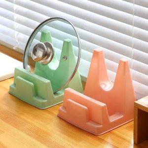 1PC Plastic Pot Lid Holder Bracket Kitchen Tableware Knife Spoon Stand Pot Pan Cover Holder Kitchen Pot Lid Organizer