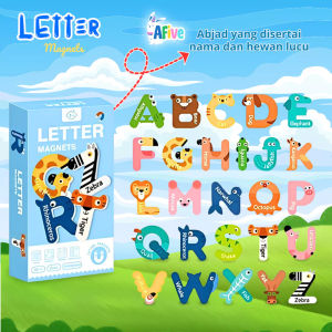 [AFive] Mainan Edukasi Huruf Magnetik 26 Pcs Animal Lucu Anak Mengenal Huruf Kreativitas Motorik