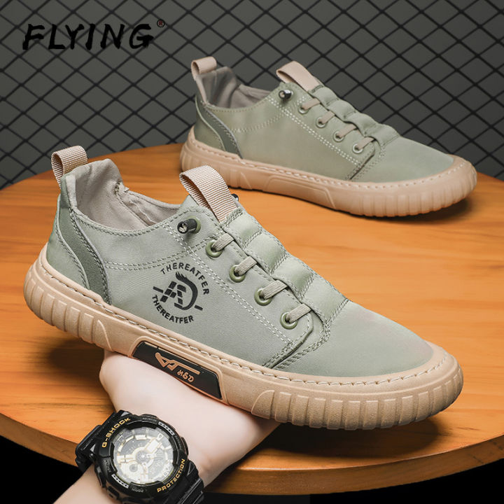 FLYING Summer Low-top Waterproof Umbrella Cloth Casual Sports Shoes Outdoor  Men's Thin Breathable Canvas Shoes Trendy Fashion Light and Comfortable