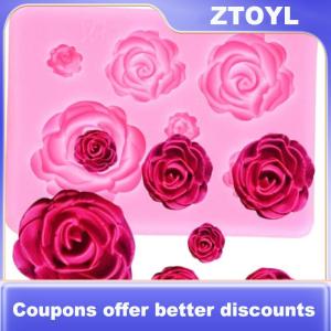 【ZTOYL】 Rose Flower Silicone khuôn bánh trang trí công cụ kẹo đất sét sô cô la fondant