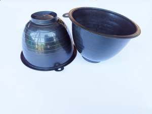 ถ้วยยาง จอกยาง กะลายาง ถ้วยรองน้ำยางพารา สีดำ1500 cc(แพ็ค30ใบ) ขอบหนา เหนียว ทน ใช้ได้ยาวนาน สินค้าคุณภาพดี