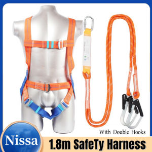 Outdoor Safety Belt Full Body Harness Polyamide Lanyard Large Hook - -Tools Fall Protection Harnesses