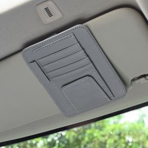 Car Sun Visor Organizer Multi-Pocket Leather Sunglasses Holder Storage Card Holder IC Card Glasses Clip Sunshade Bag Car Storage