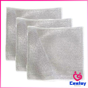 CeeJay ผ้าเช็ดจาน ทำสะอาดห้องครัว 3 pcs ผ้าขี้ริ้วอเนกประสงค์ ขนาด 20 cm Wire Dishcloth