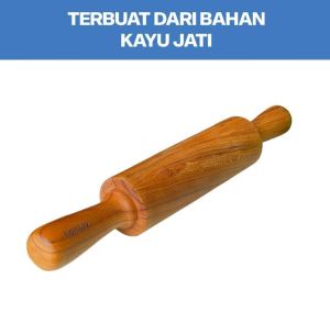 Rolling Pin Kayu Mahoni Premium Pemipih Adonan Kue Pizza Ukuran 33cm