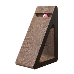 Cats Scratcher Triangle Cardboard Scratching Toy With Rotating Ball Toy For Stress Reduce And Interaction Playtimes