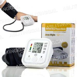 Tensimeter Tensi Meter Pengukur Tekanan darah elektrik Blood Pressure Monitor Portable Digital Darah Alat LCD Besar Sphygmomanometer COD Warranty Ready Stock Sehat JKT Dengan suara