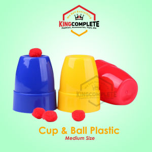 Cups and Ball Plastik Medium Size Alat Sulap Anak