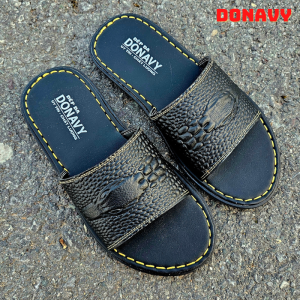 Dép quai ngang nam da bò thật khâu đế bao đi mưa da thật siêu mềm mại thiết kế thời trang độ bền cao v.CSDN