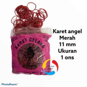 KARET GELANG/KARET MERAH/KARET MURAH/KARET GELANG MERAH/KARET GELANG KECIL/KARET GELANG 1 ONS MEREK ANGEL UKURAN 1 ONS 11 MM TERMURAH