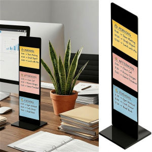 Quivlox Acrylic Note Board Detachable Memo Holder Screen Side Board Desktop Stand Display Office Shelf Papan Meja Tulis