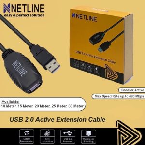 NETLINE Cable USB 2.0 Extension Aktif 10 / 15 / 20 / 30 METER Kabel Extender Active