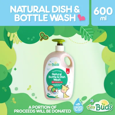 Tiny Buds Natural Dish Wash & Baby Bottle Cleanser Fragrance Free (600ml)