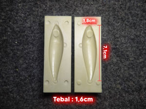 Molding Cetakan Lure Swimmer / Swim Bait Sinking Casting Variasi A1 7.1cm x 18cm x 16cm