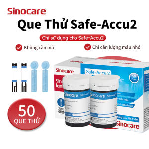 Sinocare Que Thử Đường Huyết Safe Accu2 50 Que Thử Tặng Kèm 50 Kim