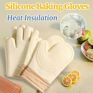 Heat Resistant Baking Gloves with Non-Slip Silicone and Cotton Interior - 2 Holes or 5 Holes Available