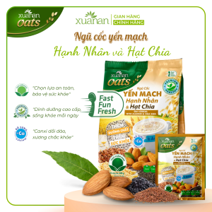 Ngũ Cốc Yến Mạch Hạnh Nhân Hạt Chia Xuân An [ít đường] Túi 400G {25g*16 gói}